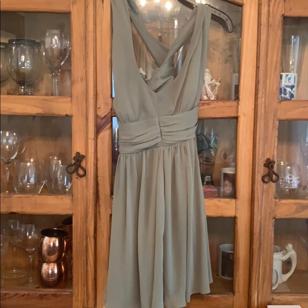 green fit and flare dress